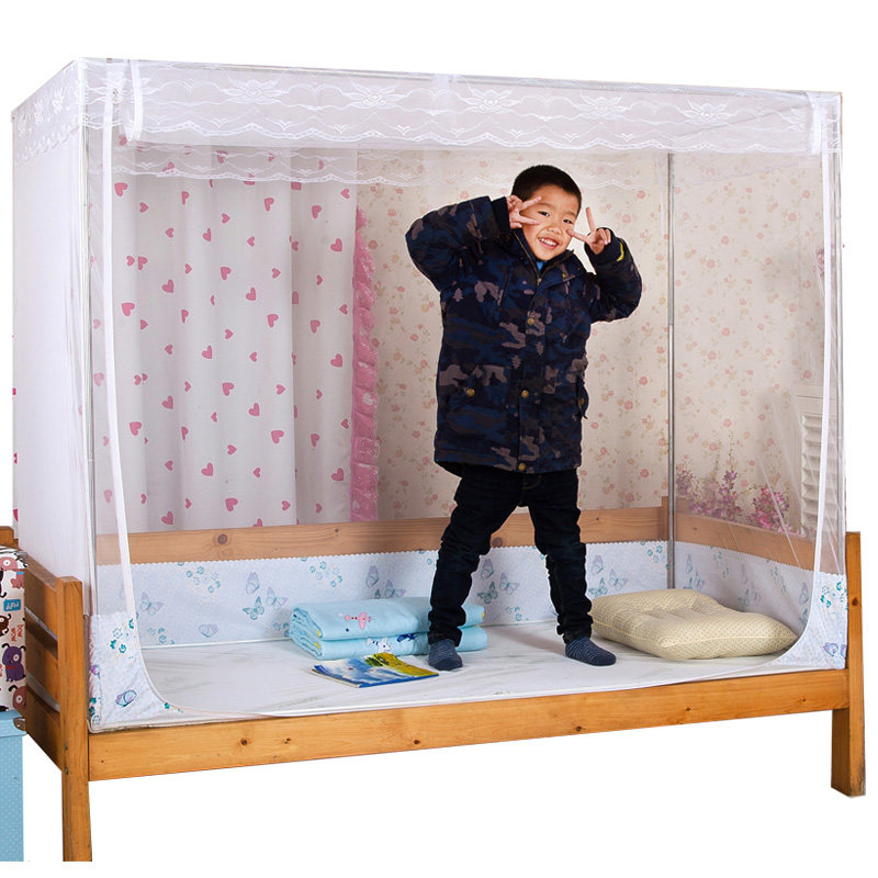定做儿童床蚊帐订做单人学生婴帐儿园拉链方帐80/90定制蚊幼超大