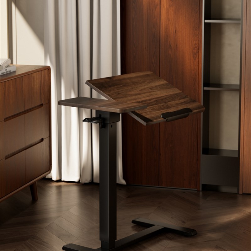 北弧带轮可移动卧室床边桌电脑桌升降翻转桌PA懒人桌