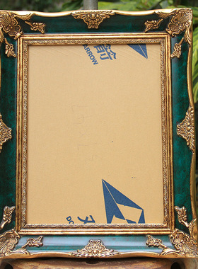 欧式实木相框定制金色暗绿色油画外框相框装裱宽度7c厚度.5c