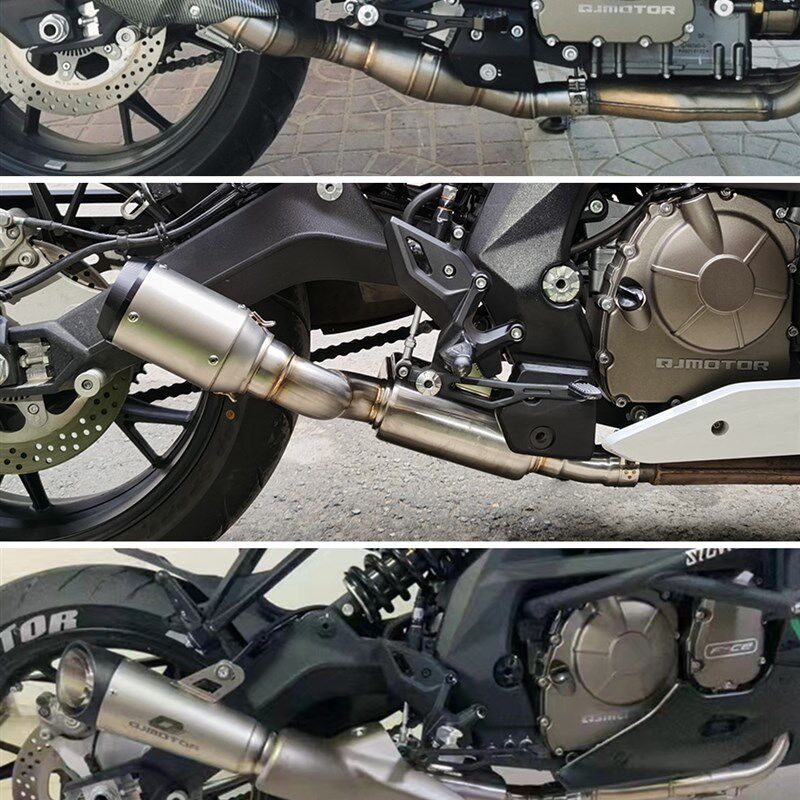 摩托机车改装排0管 追6气0 赛600连 接管前段 排气改装回压鼓中段