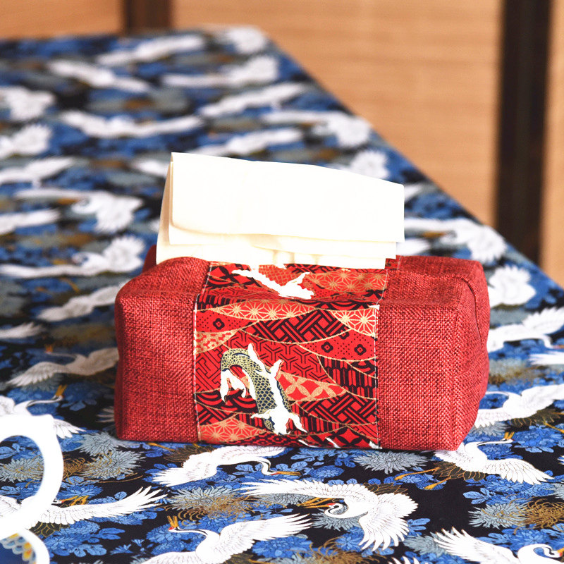 红色中式布艺纸巾套 餐巾纸巾盒抽纸盒棉麻日式纸巾收纳袋复古,收纳整理,纸巾盒,淘宝优惠券,粉丝福利购,淘宝优惠卷