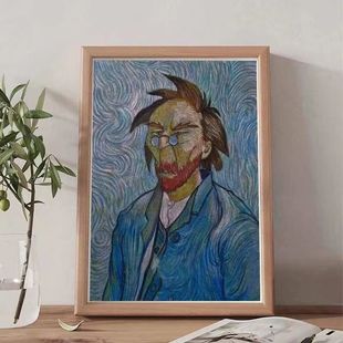 现代搞笑动漫梵爹自画像桌面摆台蜡笔小爹呐喊老爹恶搞小礼物摆件