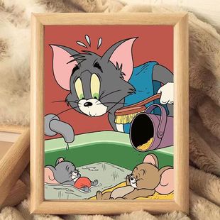 猫和老鼠周边木质相框摆台桌面摆件可定制图片送朋友同学纪念礼物