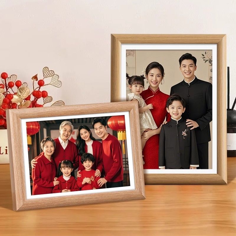 冲洗照片打印做成相框摆台木质高级质感挂墙生日礼物定制横竖通用