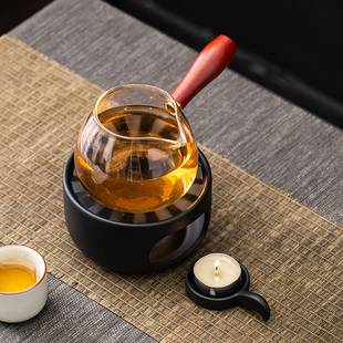 蜡烛加热保温耐热玻璃壶日式温茶炉套装温茶器围炉煮茶家用暖茶炉