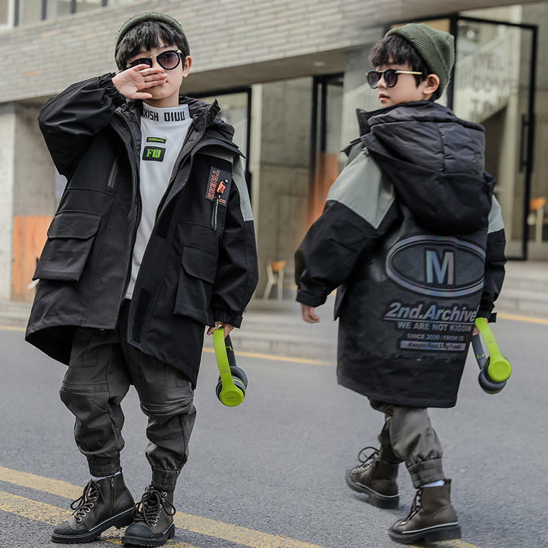 男童冬装棉服中长款棉衣潮中大儿童装冬季品牌正品羽绒服加厚外套