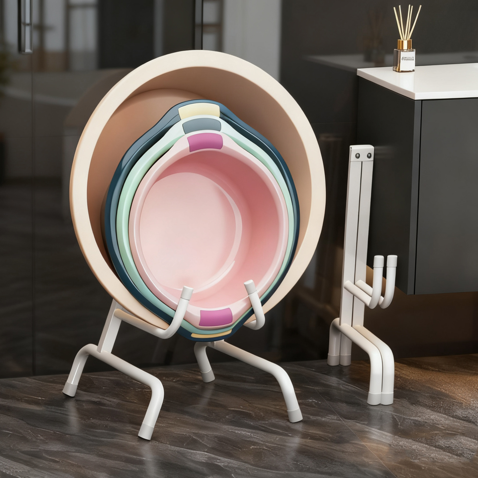 皇太后新款浴室可折叠脸盆架