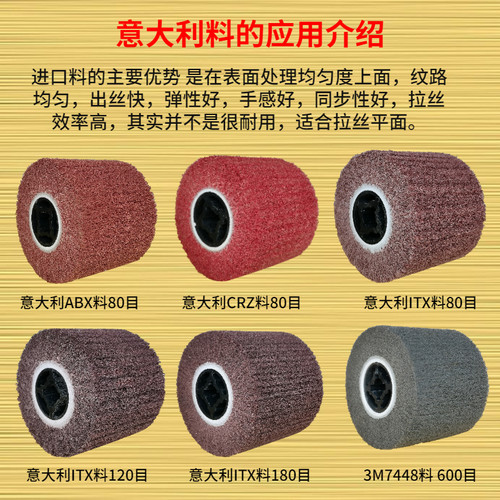拉丝轮不锈钢铜铝拉丝尼龙抛光轮胜铠百洁布纤维轮拉丝机轮