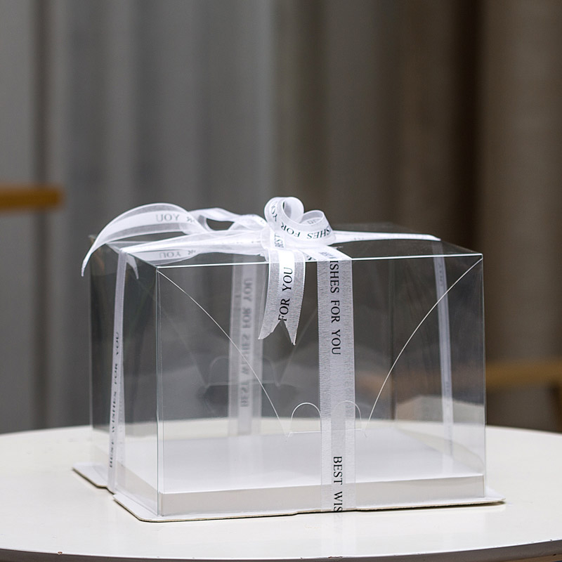 蛋糕盒透明 四4寸6寸8寸10寸双层加高包装盒网红气球生日蛋糕盒子