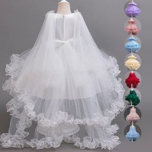 儿童高端礼服幼儿园主持人婚沙燕尾裙女童钢琴比赛表演公主蓬蓬裙