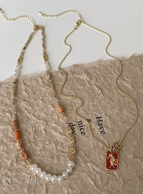 新中式天然石珍珠串珠可叠戴项链女轻奢个性优雅时尚颈链锁骨链