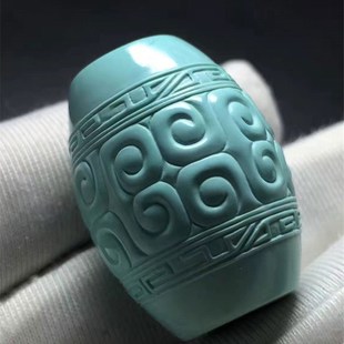 湖北天然原矿绿松石散珠桶珠回纹珠手串原石男女配饰隔珠子顶珠