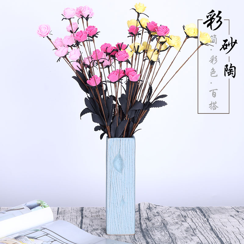 奇异花瓶现代简约办公家居创意桌面摆件彩陶文艺水培器干花插