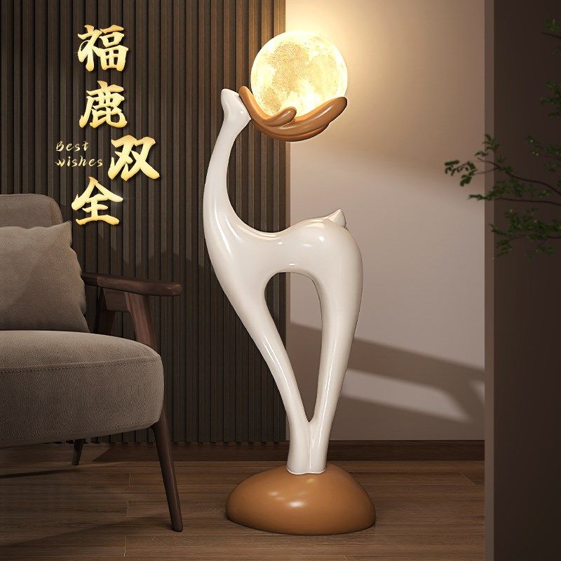 创意鹿大型客厅沙发电视柜旁落地摆件家居中古风艺术装饰乔迁礼品,家居饰品,落地摆件,淘宝优惠券,粉丝福利购,淘宝优惠卷