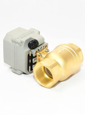 厂家微型电动球阀DN40学校水控机4分常闭黄铜球阀非电磁阀水阀