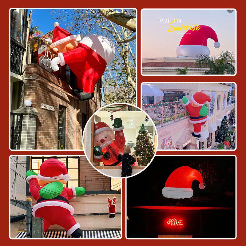 圣诞树新款圣诞节大型圣诞老人气模场景布置装饰品csas