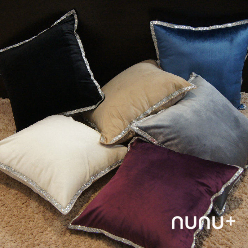 重工四边钻绒抱枕 时尚样板间多色入 抱枕 靠垫靠腰枕