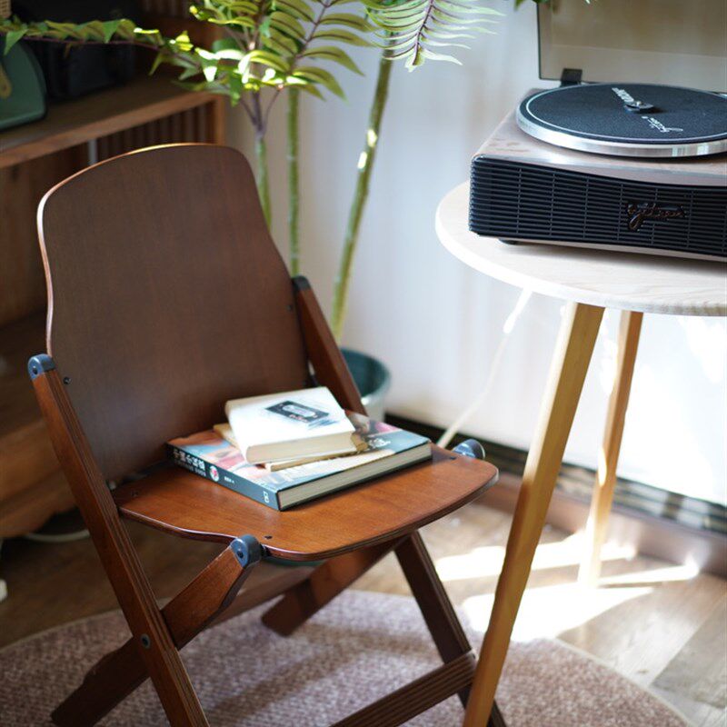 复古中古实木折叠风琴椅怀旧户外咖啡店花店烘焙店影院拍摄