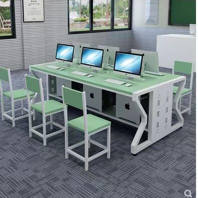 学生课桌学校电脑桌椅机房教室培训双人多媒体培训桌椅可定