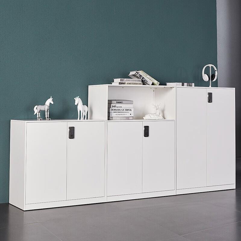 拆装密码文件柜矮柜铁皮储物柜办公室隔断边柜靠墙黑白色组合带锁