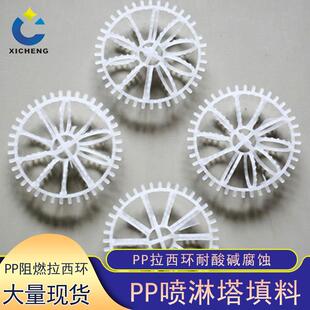 现货塑料带刺泰勒花环废气处理酸雾洗涤塔填料阻燃聚丙烯PP拉西环