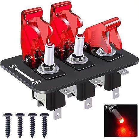 ASW-07D游艇赛车改装通用开关汽车改装带LED灯3位组合面板开关,居家布艺,入户地垫,淘宝优惠券,粉丝福利购,淘宝优惠卷