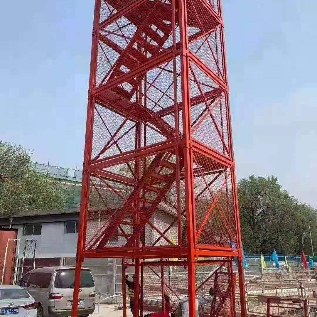 供应桥梁施工安全爬梯梯笼基坑安全爬梯组合框架式安全梯笼