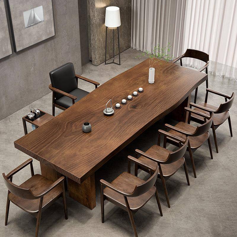 新中式实木茶桌全套家用卧室泡茶桌简约原木大板办公室客厅茶桌椅