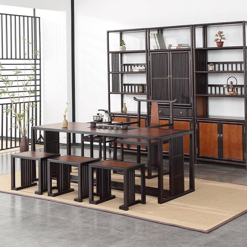 茶室休闲组合实木桌茶道客厅茶艺桌新中式茶桌椅家用茶台茶台功夫