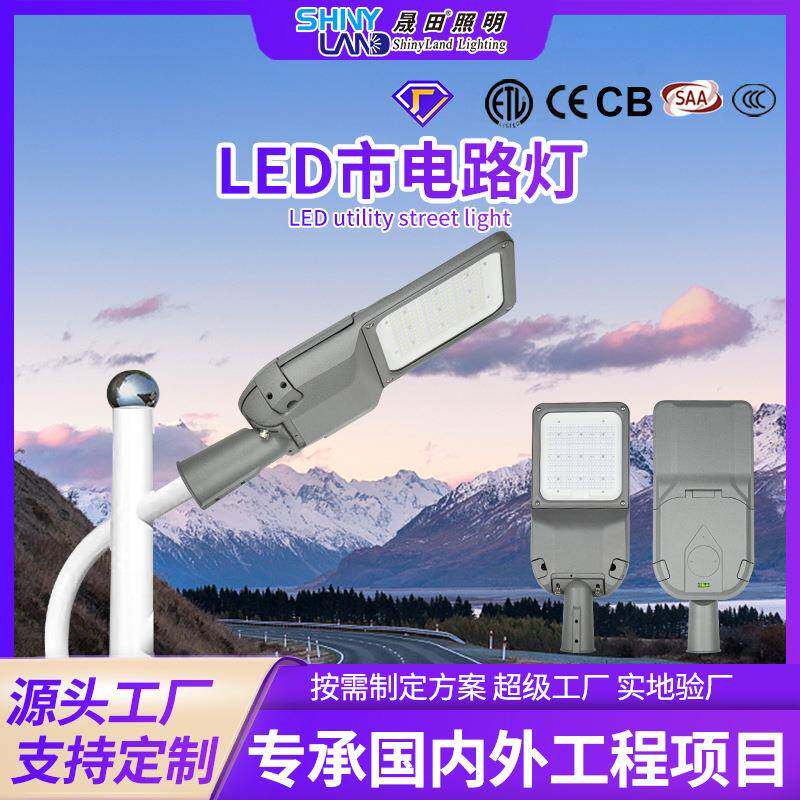 工程led路灯头户外一体化接电款高杆照明灯花园庭院市电路灯