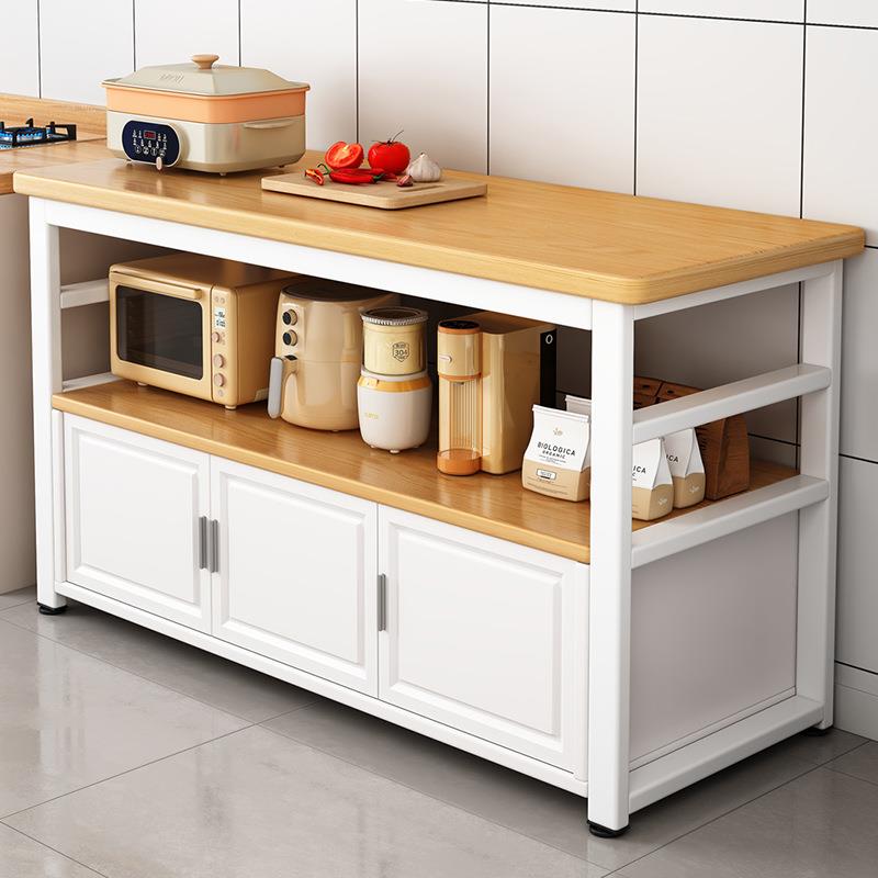 厨房置物架多功能切菜桌子工作台橱柜落地多层微波炉收纳家用边柜