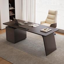 意式极简实木书桌家用客厅书房写字台简约轻奢老板高端电脑办公桌