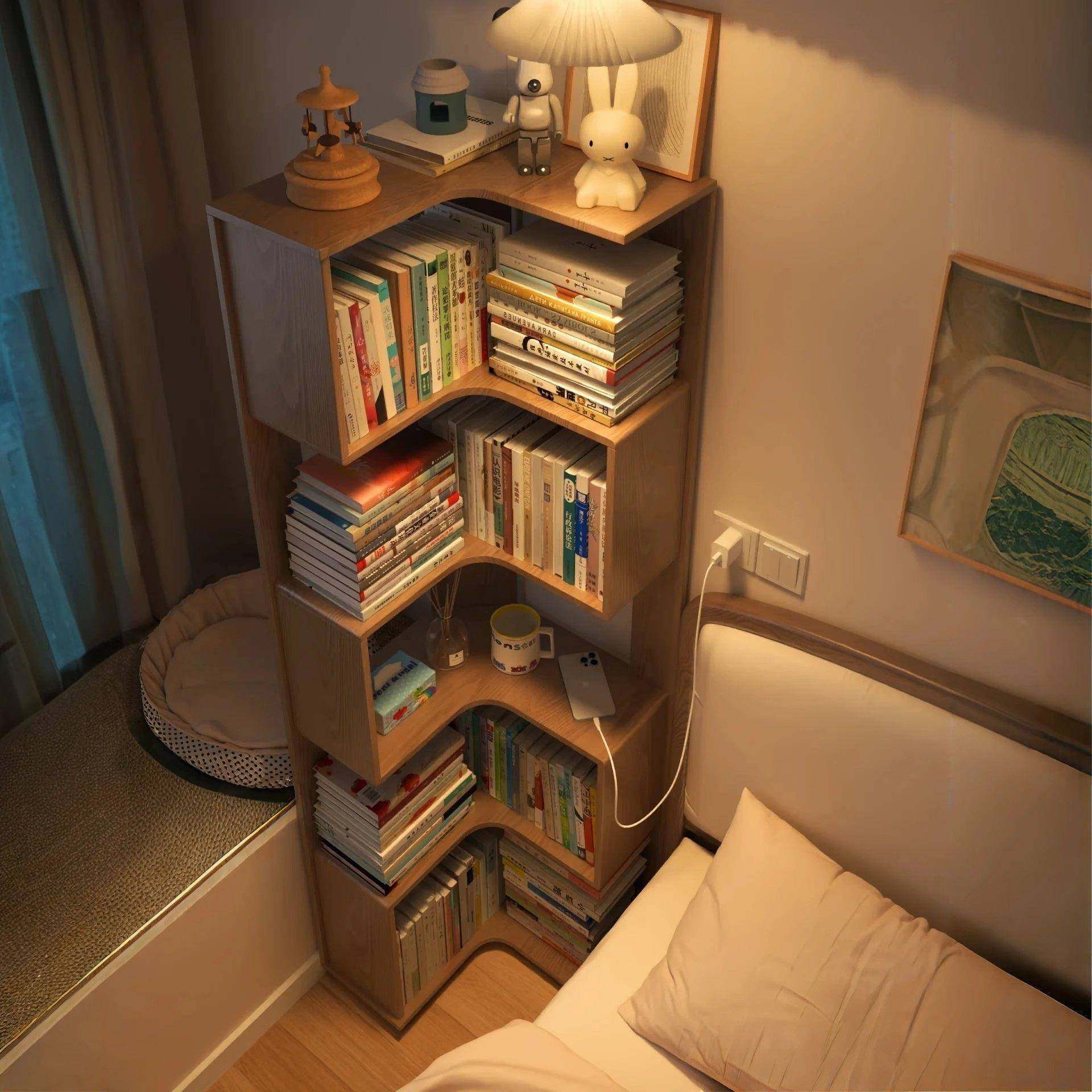 书架落地置物架一体靠墙转角柜墙角书柜客厅卧室收纳架书房储物架,居家布艺,入户地垫,淘宝优惠券,粉丝福利购,淘宝优惠卷