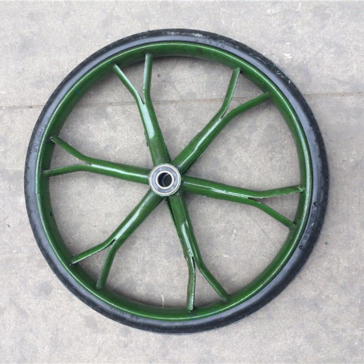 工地翻斗车实心轮子劳动车手推车推车轮实心防扎轮人力车定向26寸