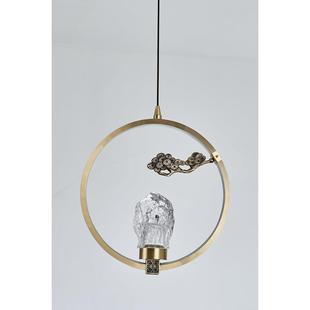 复式楼楼梯间吊灯现代简约长线轻奢卧室灯北欧餐厅吧台全铜小吊灯