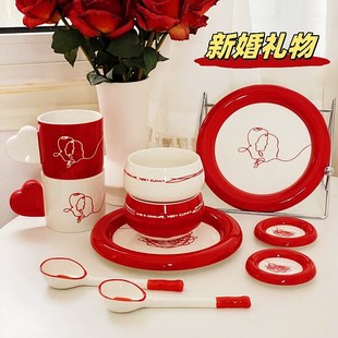 慢慢相遇结婚礼物送新人餐具套装 新娘闺蜜陪嫁备婚礼品新婚喜碗筷