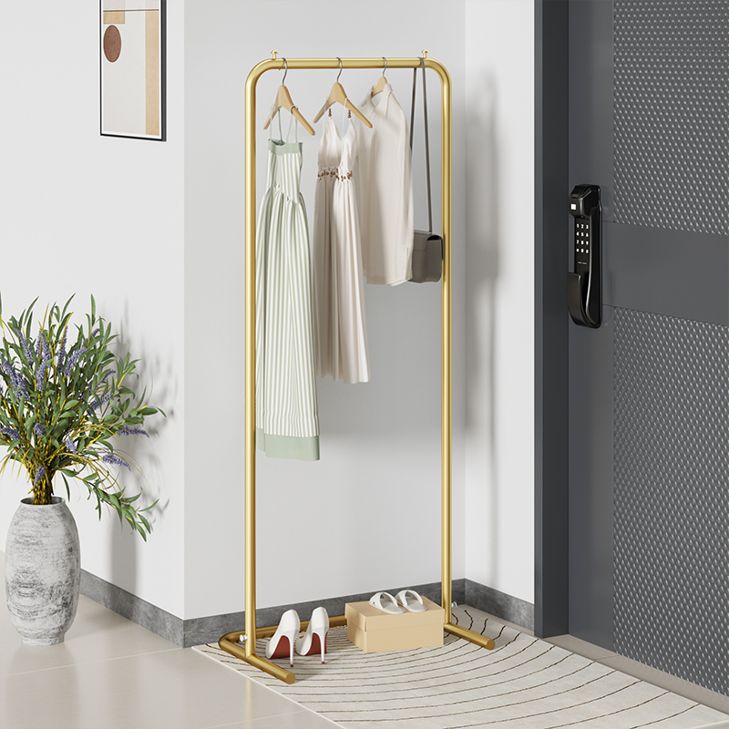 晾衣架落地卧室家用挂衣架室内阳台单杆晾晒衣架宿舍简易衣帽架子