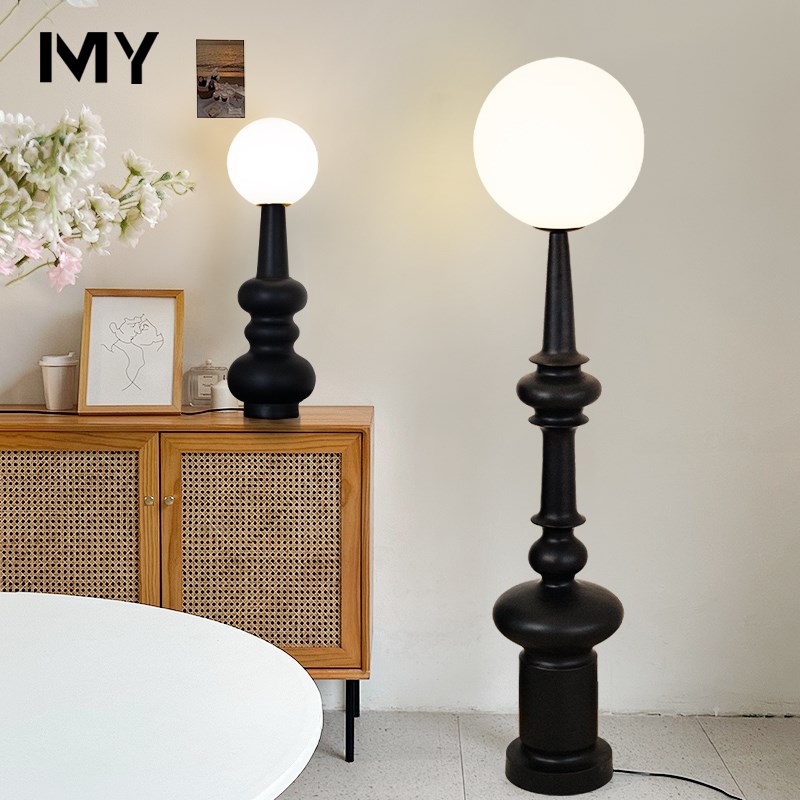 意大利罗马柱落地灯复古创意客厅沙发旁边卧室床头装饰