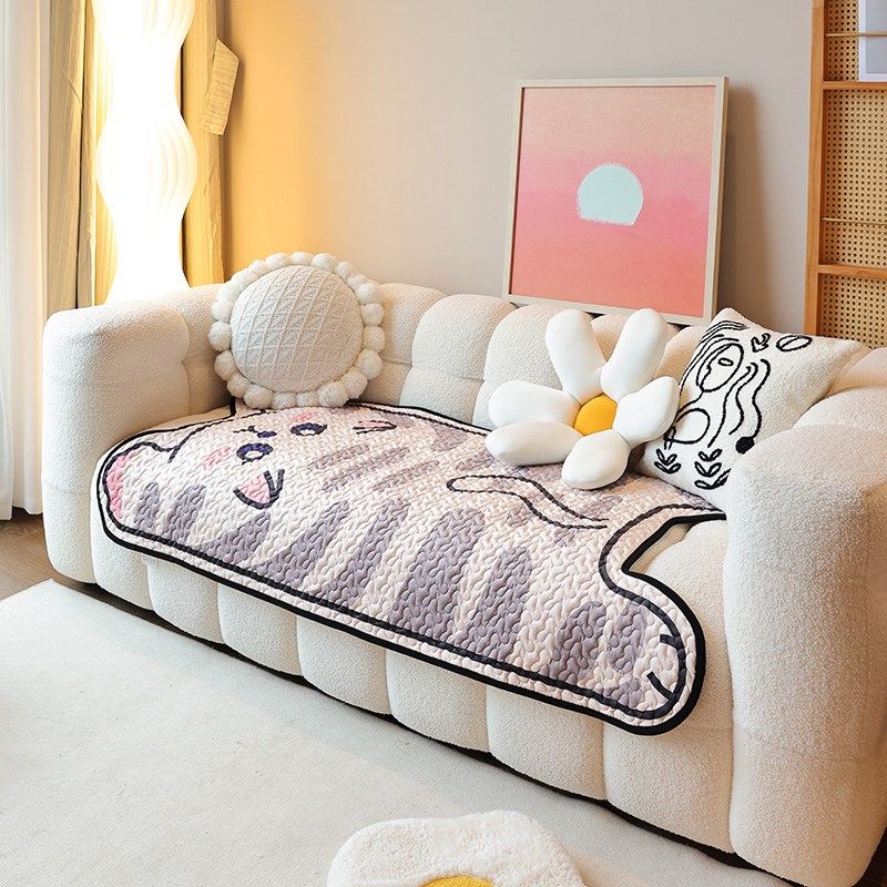 猫异形沙发垫四季通用防滑坐垫子沙发套罩新款可爱盖布垫,居家布艺,沙发垫,淘宝优惠券,粉丝福利购,淘宝优惠卷
