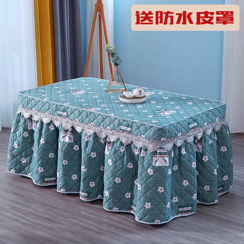 冬新款烤火桌罩套加厚烤火罩长方形电炉罩简约现代电火炉桌布全包