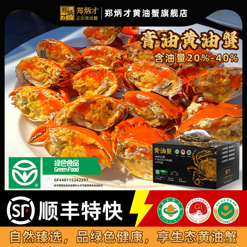 膏油黄油蟹海蟹咸淡螃蟹青蟹膏油蟹特大南沙青蟹郑炳才黄油蟹活蟹