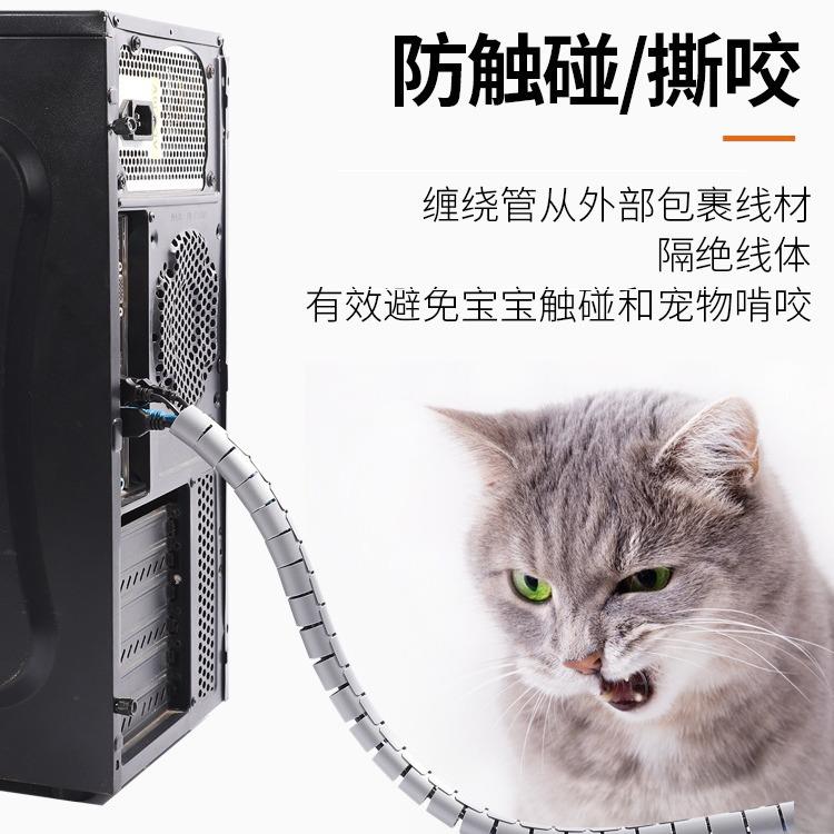 开口式包线管电线保护套理线管电脑线收纳束线带理线器缠绕管