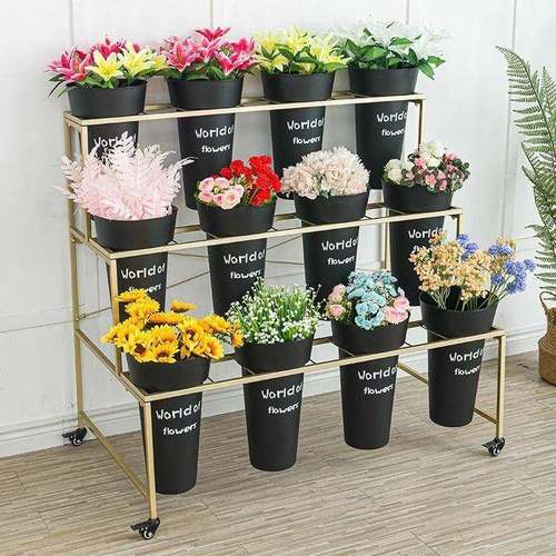 大号花架可移动花店花桶展示架铁艺多层鲜花婚庆架子家用新款