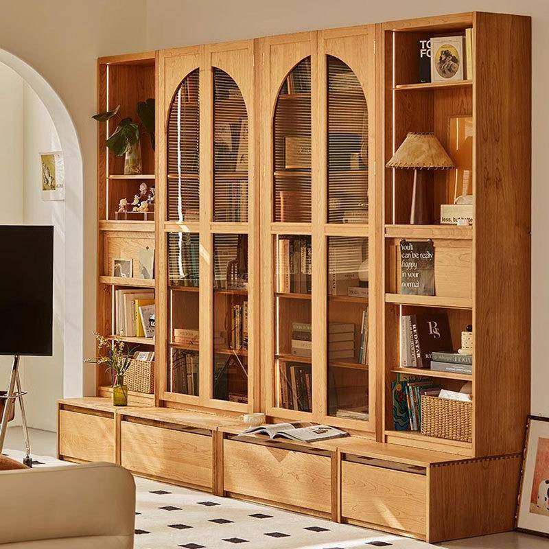 日式实木樱桃木玻璃门书柜北欧黑胡桃书架家用落地组合收纳书橱柜,金属材料及制品,金属加工件/五金加工件,淘宝优惠券,粉丝福利购,淘宝优惠卷