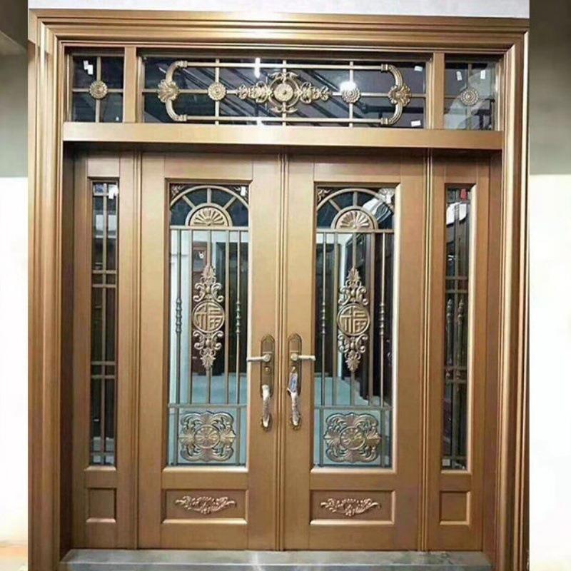 别墅大门农村双开家用堂屋锌合金庭院门自建房入户防盗门进户新款