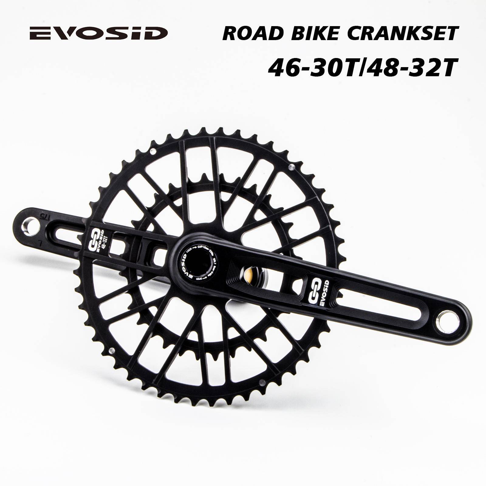 EVOSID公路车曲柄GXP牙盘46-30T48-32T双链环12速曲柄组GRAVEL