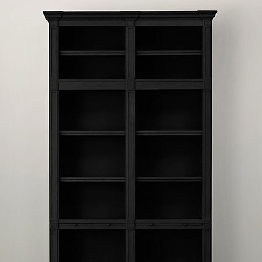 美式书橱实木书柜欧式一体整墙落地小书架家用客厅储物收纳置物柜