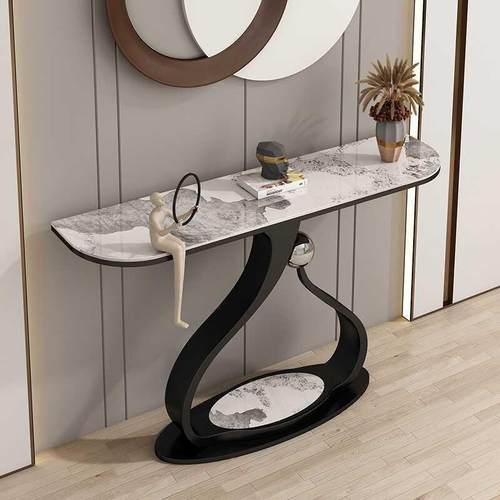 简约现代风岩板玄关桌玄关台极窄高端客厅对门靠墙条案端景台