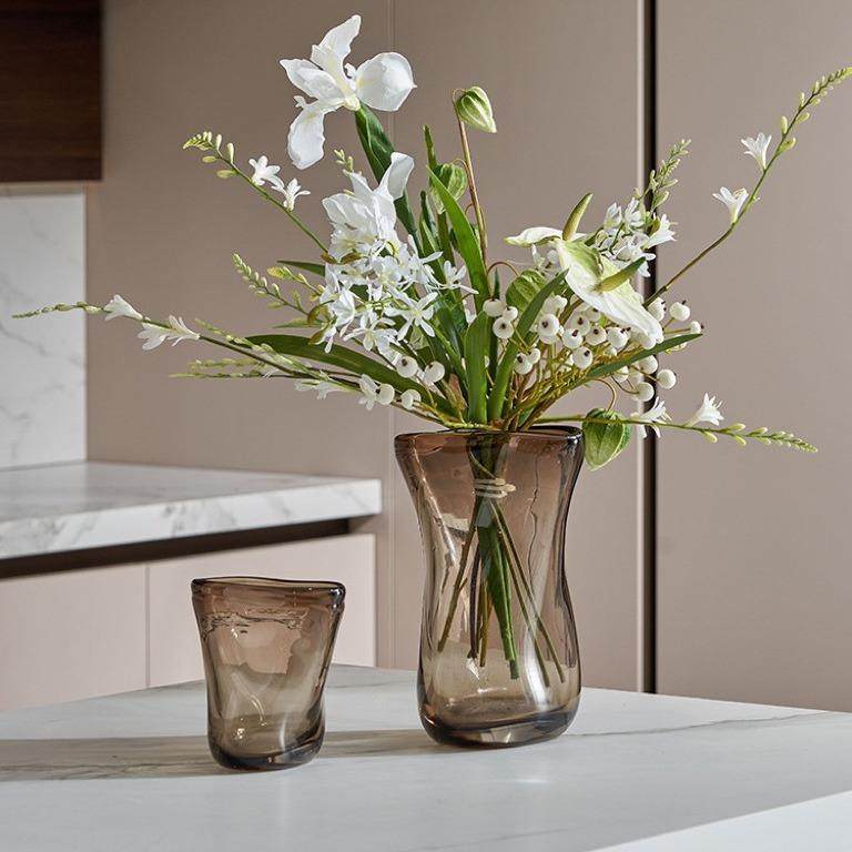 欣可家居饰品轻奢手工吹制透明玻璃花瓶样板房客厅摆件异形花器,鲜花速递/花卉仿真/绿植园艺,割草机/草坪机,淘宝优惠券,粉丝福利购,淘宝优惠卷