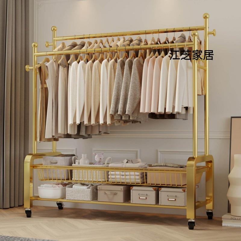 家用衣架落地立式衣柜新款衣帽架加粗加固卧室阳台家用落地挂衣架